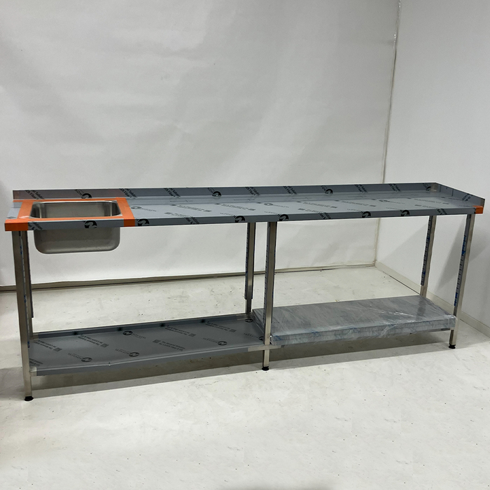 Rostfri arbetsbänk med ho (2)