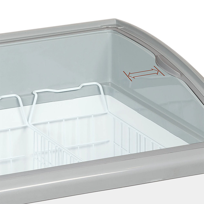 Glassfrys med välvda skjutlock NIC302SCEB | 218L (6)