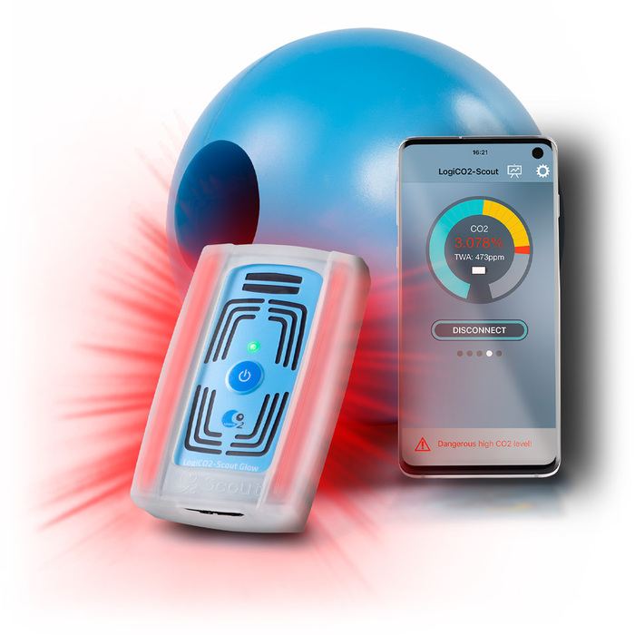 Bärbart koldioxidlarm Scout Glow 2250