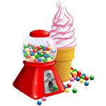 Stripe smaksyrup mjukglass | Bubbelgum