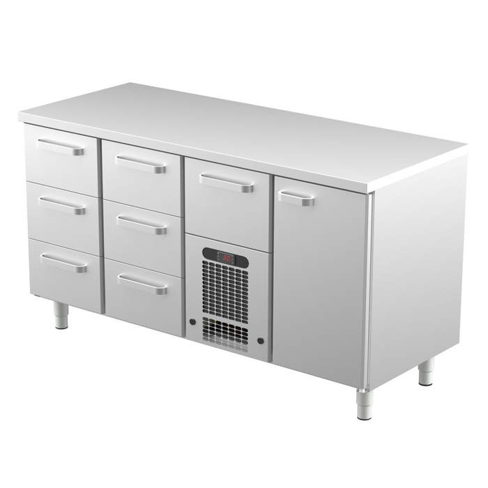 Kylbänk VLE 1617 | 7 lådor + 1 skåp (1)