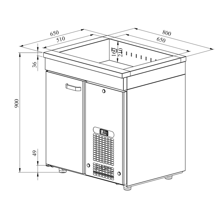Kylbänk med kylbrunn PA 810 (2)