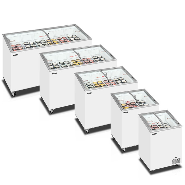 Glassfrys med välvt skjutlock IC501SCEB | 398L (5)