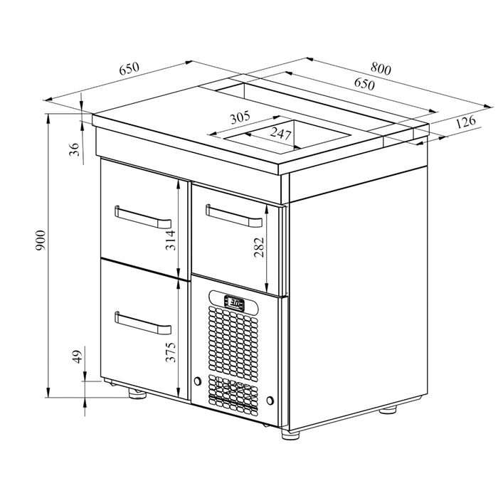 Kylbänk BM 803 | 3 lådor (2)