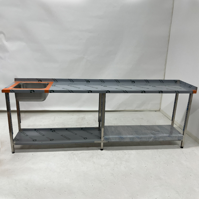 Rostfri arbetsbänk med ho (1)