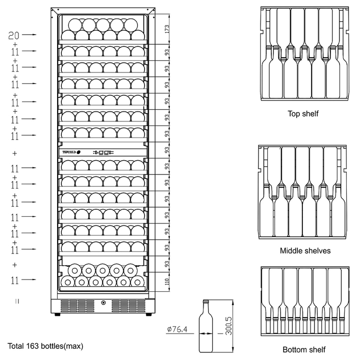 Vinkyl TFW400-2S | Rostfri | 2 zoner (5)