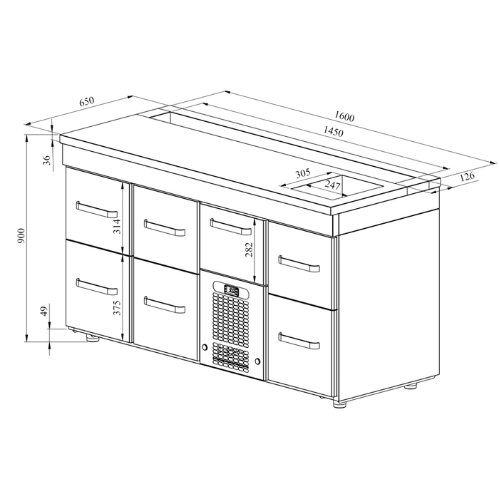 Kylbänk BM 1607 | 7 lådor (2)