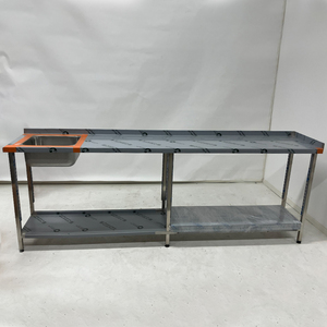 Rostfri arbetsbänk med ho (1)