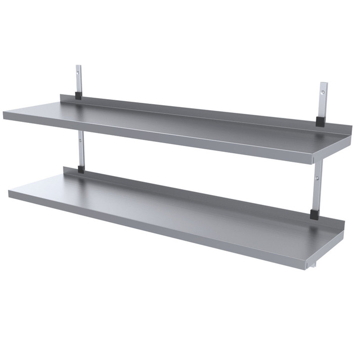 Rostfri vägghylla SR 2TP | 1600x300mm (1)