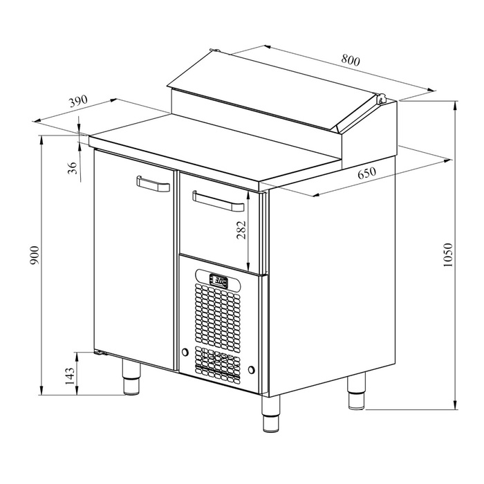 Kylbänk / pizzabänk KLE 811 (2)