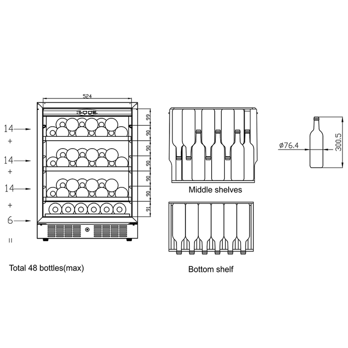 Vinkyl TFW200-S | Rostfri | 48 flaskor (4)