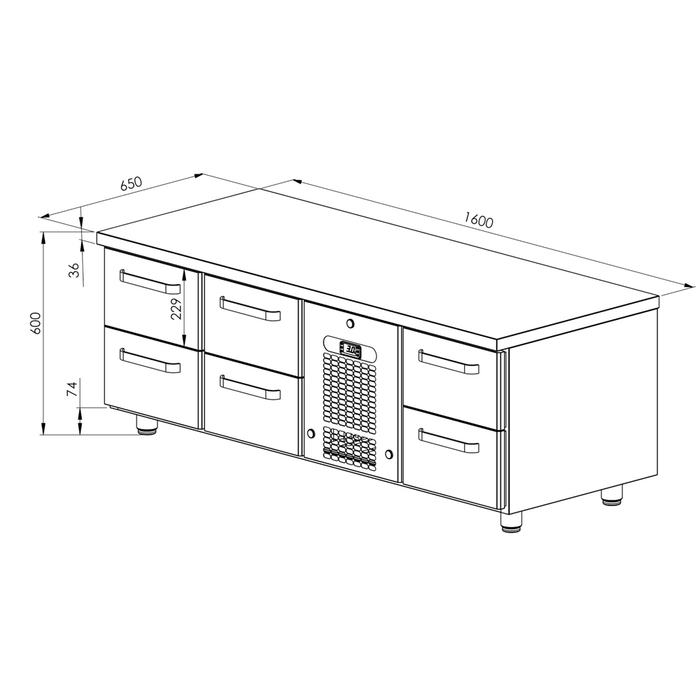 Grillkylbänk VLG 1606 | 6 lådor (2)